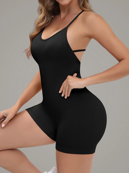 Enterizo Corto con Tirantes Finos y Cruzados